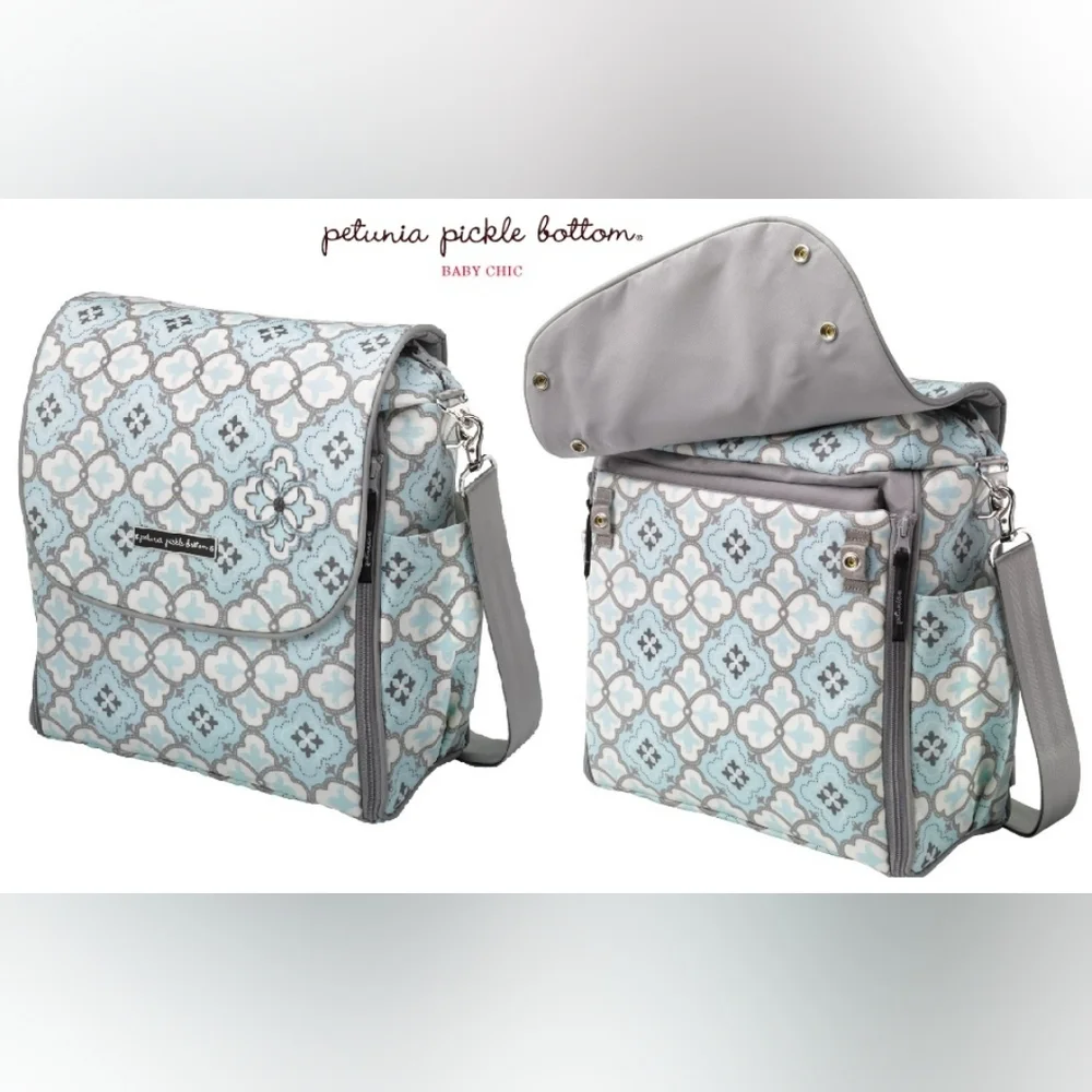 petunia pickle bottom Blue Patterned Crossbody/Diaper Bag
